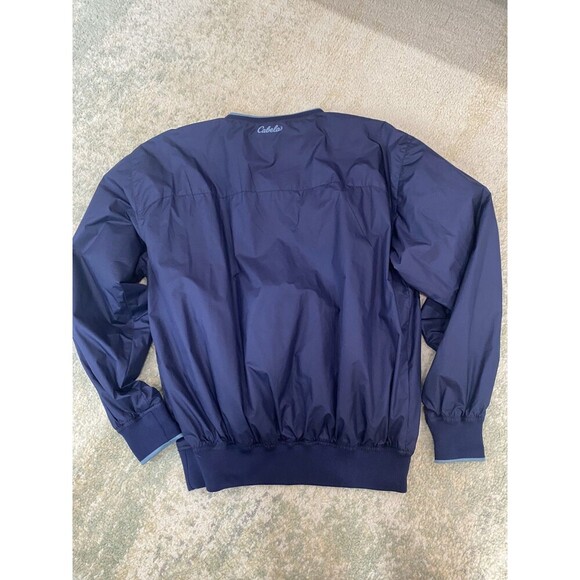 SET (2) Cabelas V-neck Pullover Men's Medium Blue Tan Windbreaker Golf Outdoor - Picture 14 of 14